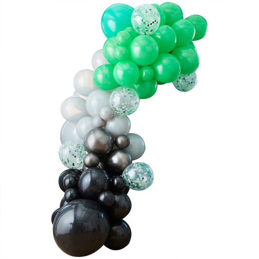 Game Controller Balloon Arch Black, Green & Grey