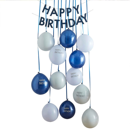 Balloon Door Kit - Happy Birthday - Blue