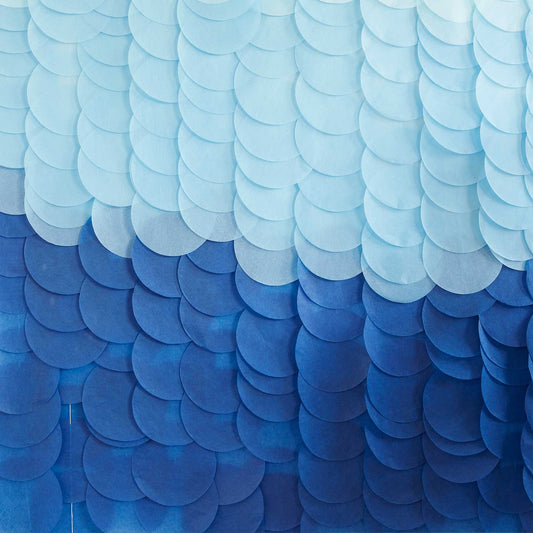 Mix It Up Backdrop Tissue Paper Discs Blue Ombre