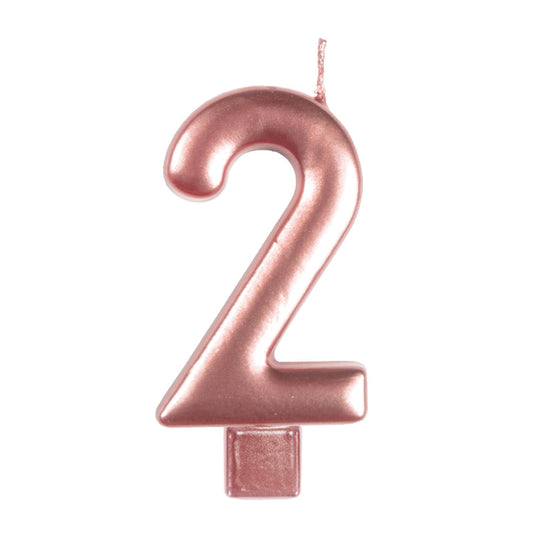 Candle Numeral Moulded Rose Gold #2