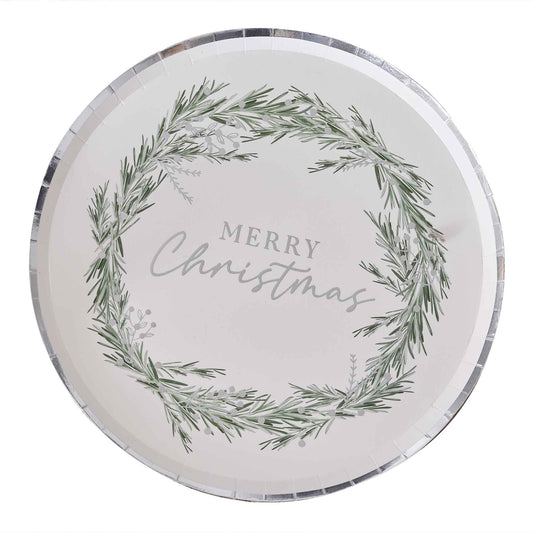 Silver Glitter Paper Plates