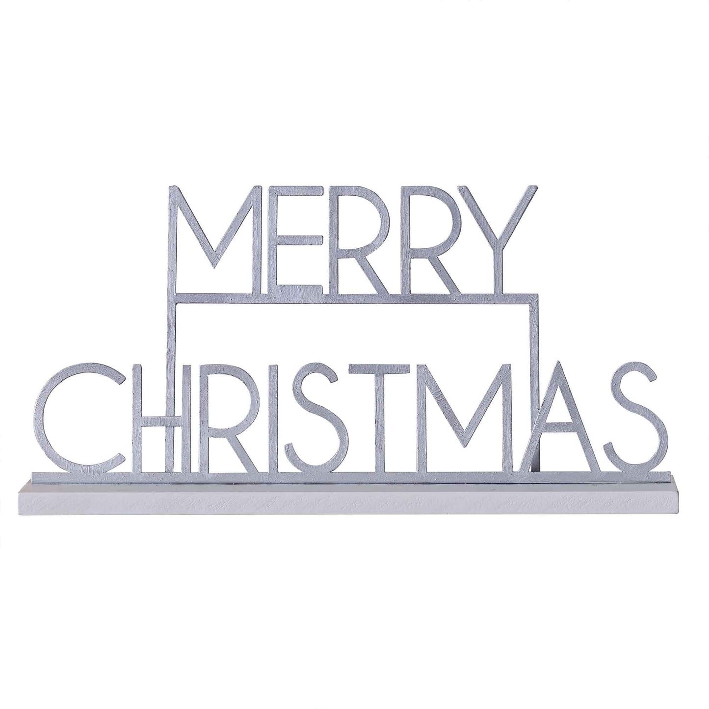 Silver Glitter Merry Christmas Sign