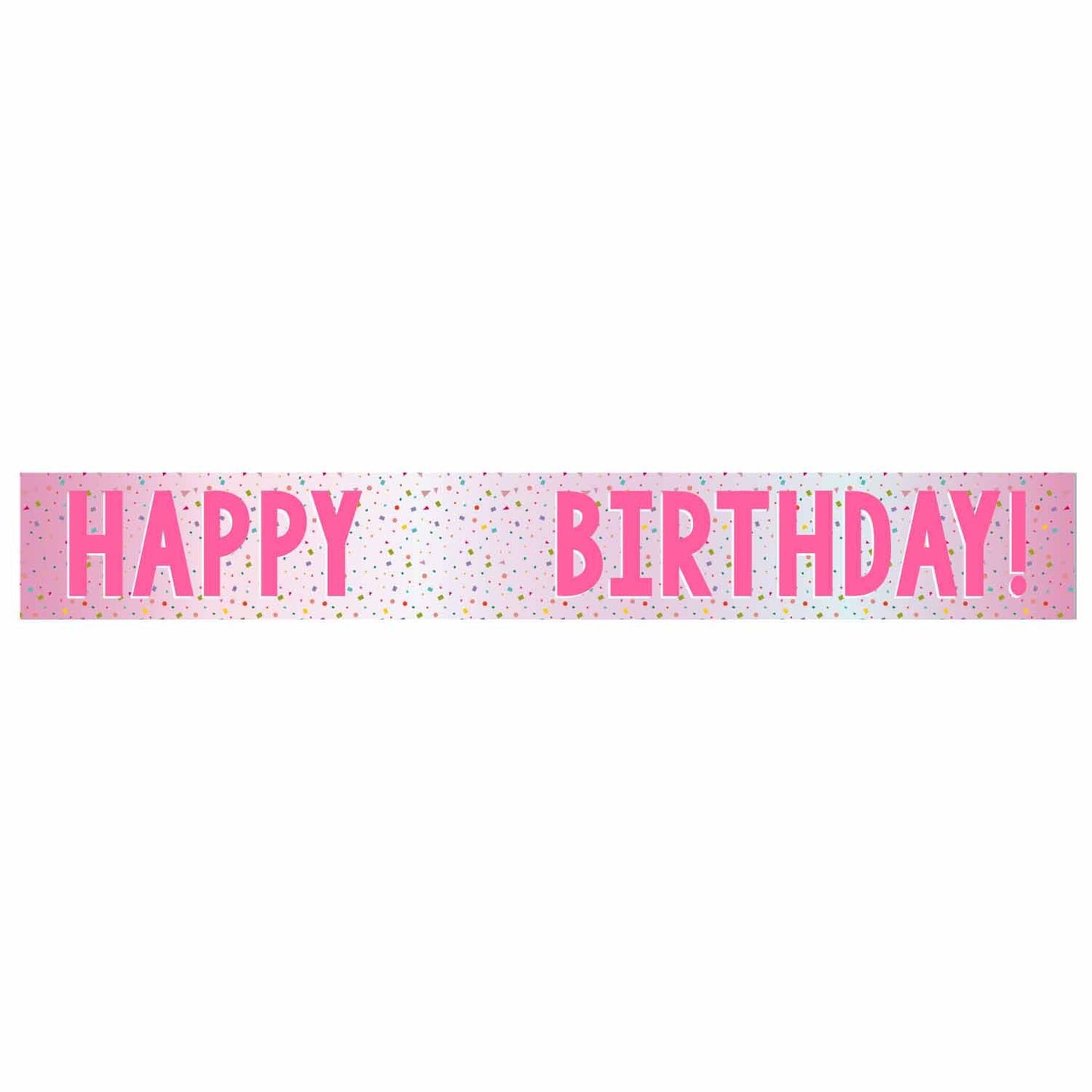 Banner Happy Birthday Pink Add-An-Age Foil 1.8m