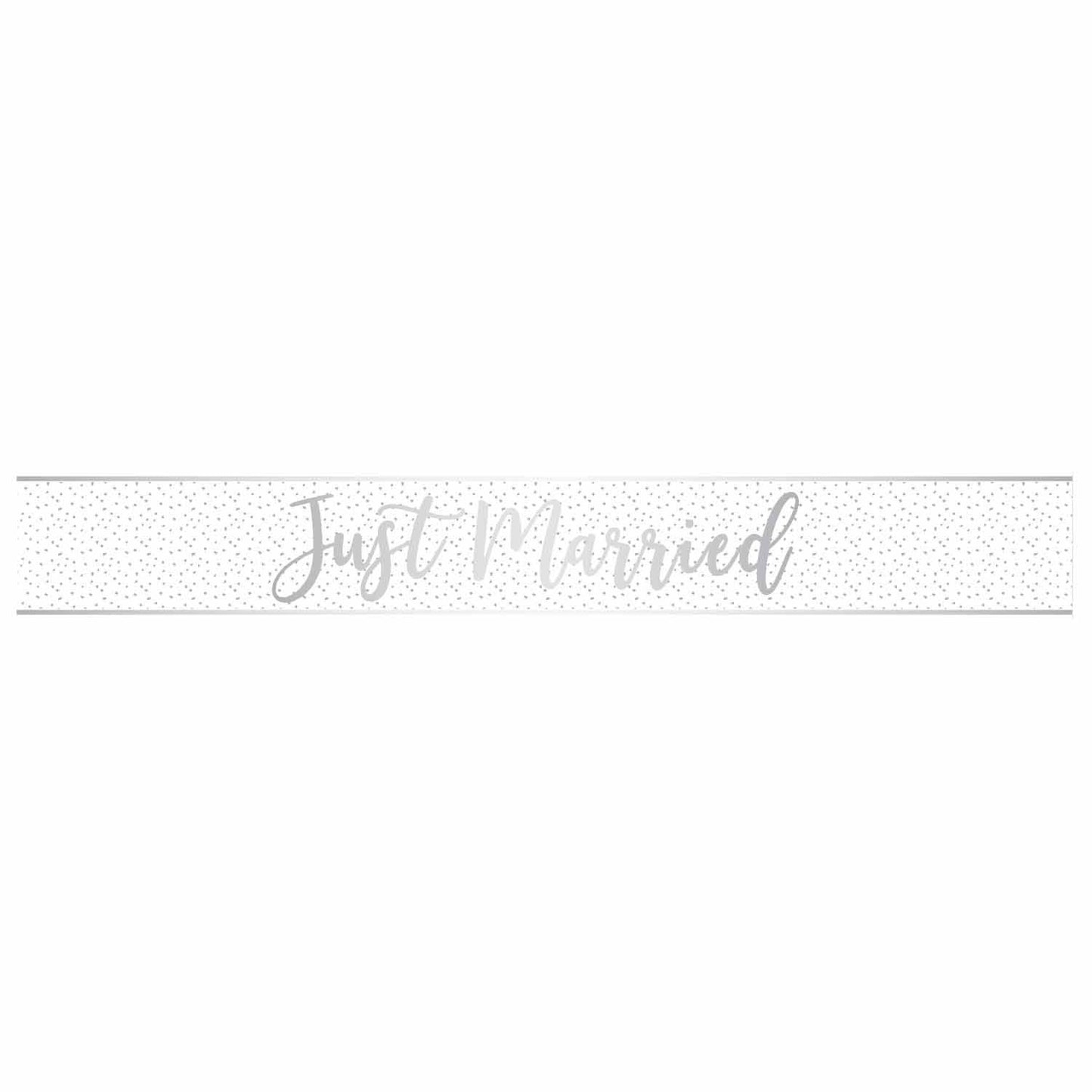 Banner Just Married Silver Foil 2.7m