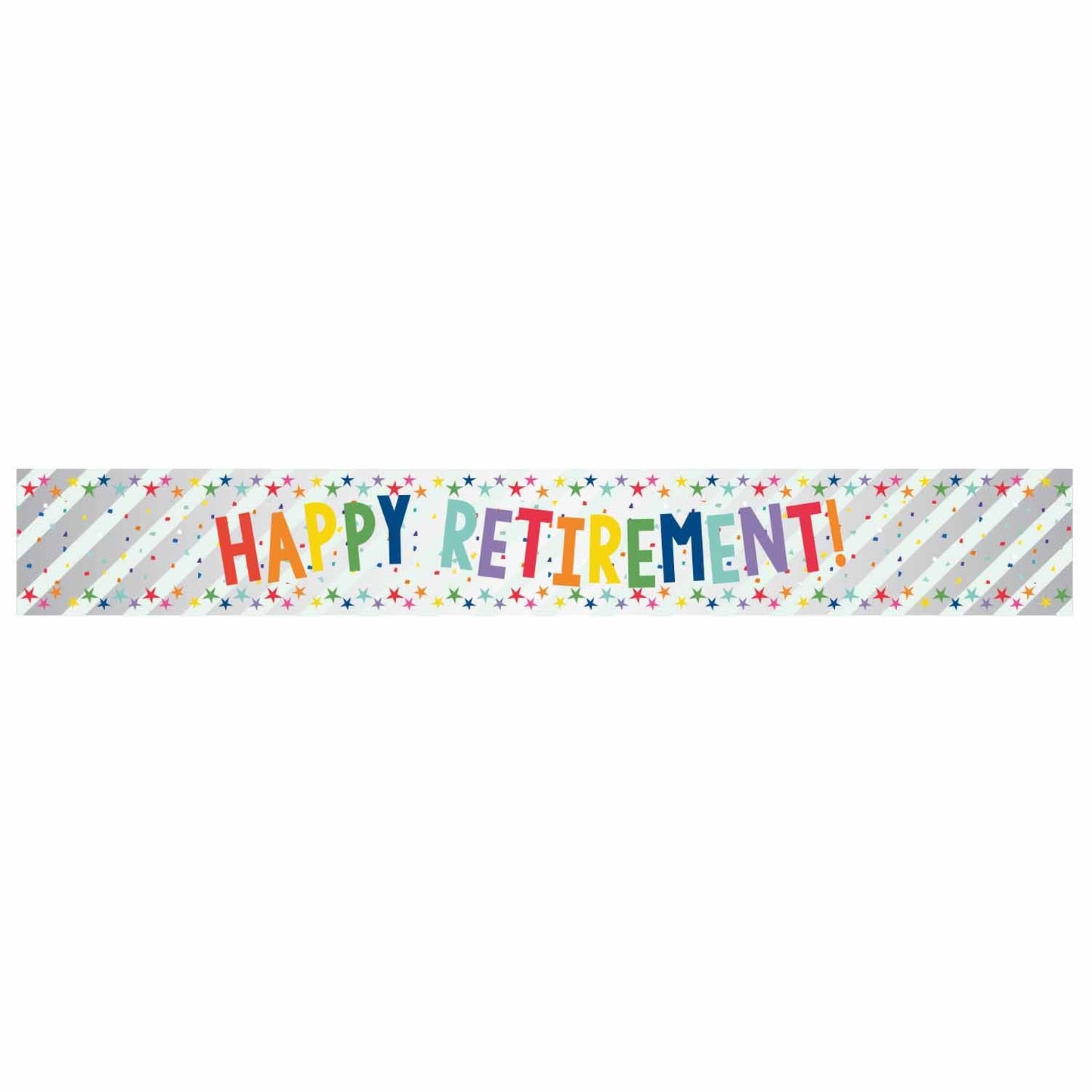 Banner Happy Retirement Multi-Coloured Foil 2.7m