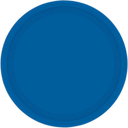 Paper Plates 17cm Round 20CT FSC - Bright Royal Blue - No Plastic Coating