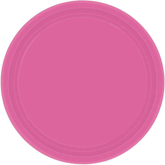 Paper Plates 23cm Round 20CT FSC - Bright Pink - No Plastic Coating