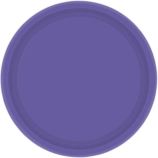 Paper Plates 23cm Round 20CT FSC - New Purple - No Plastic Coating