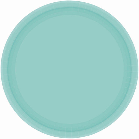 Paper Plates 23cm Round 20CT FSC - Robin's Egg Blue - No Plastic Coating