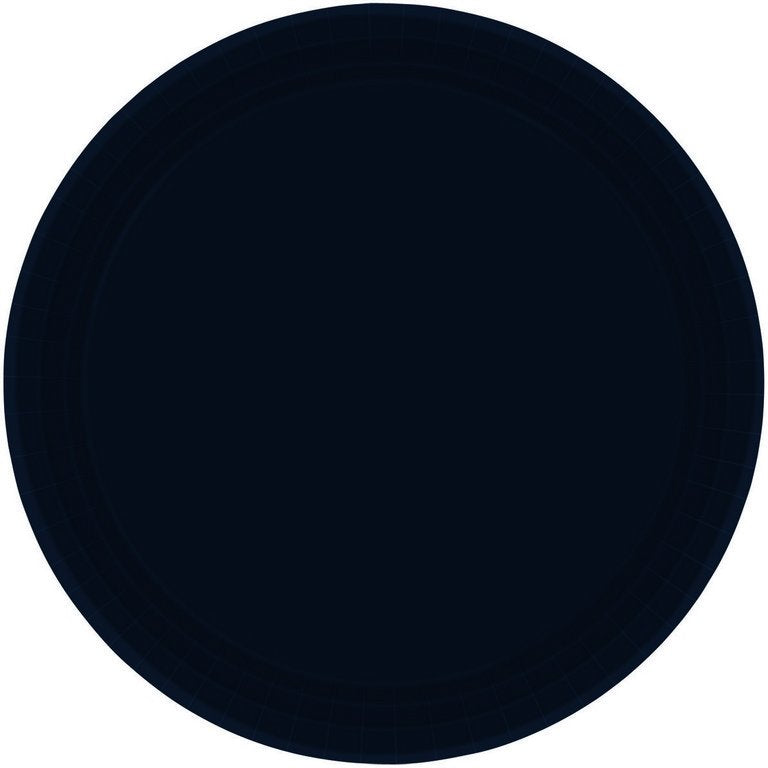 Paper Plates 23cm Round 20CT FSC - Jet Black - No Plastic Coating