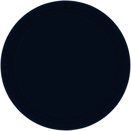 Paper Plates 23cm Round 20CT FSC - Jet Black - No Plastic Coating