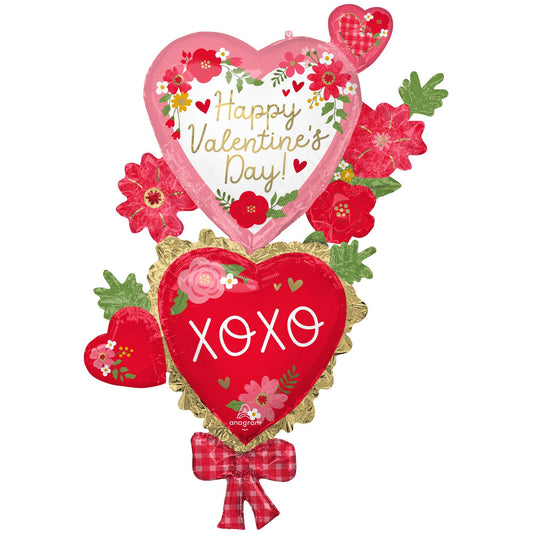 Giant Multi-Balloon Happy Valentine's Day Floral & XOXO