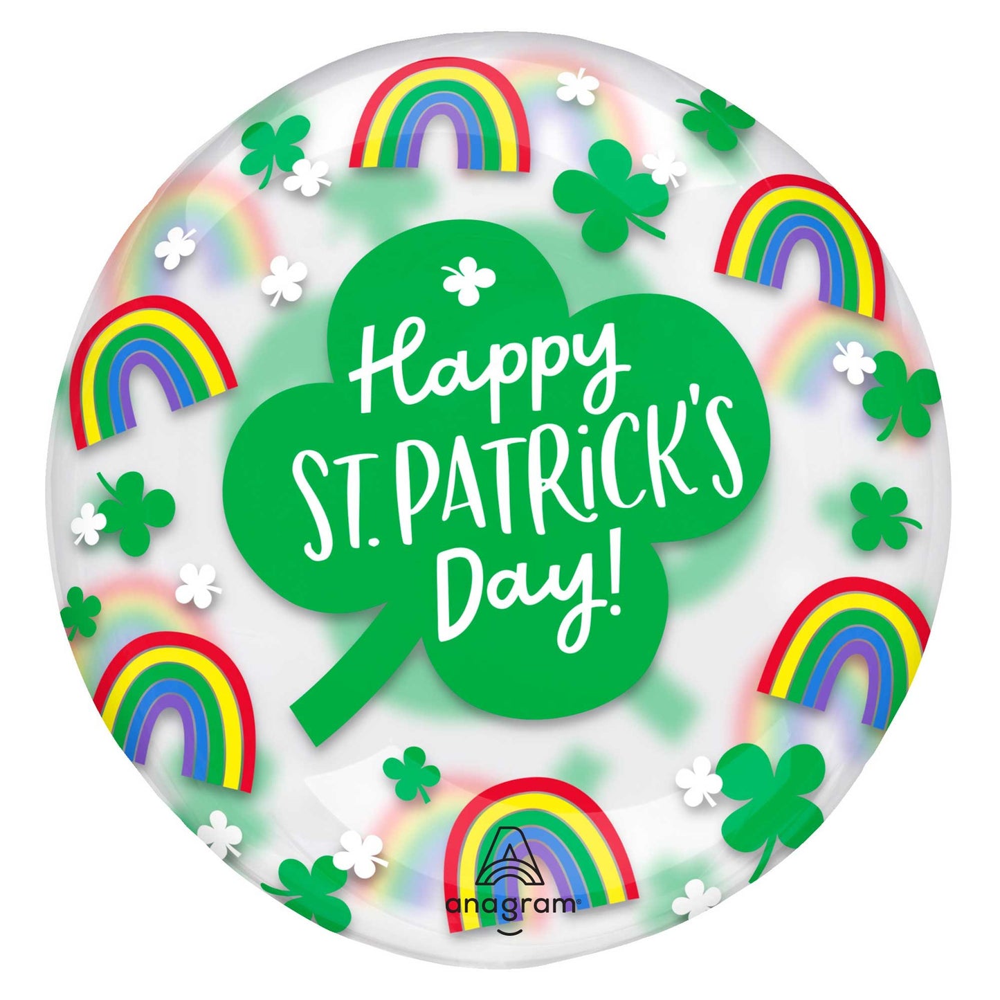 Printed Clearz Happy St Patrick's Day Rainbows & Shamrocks