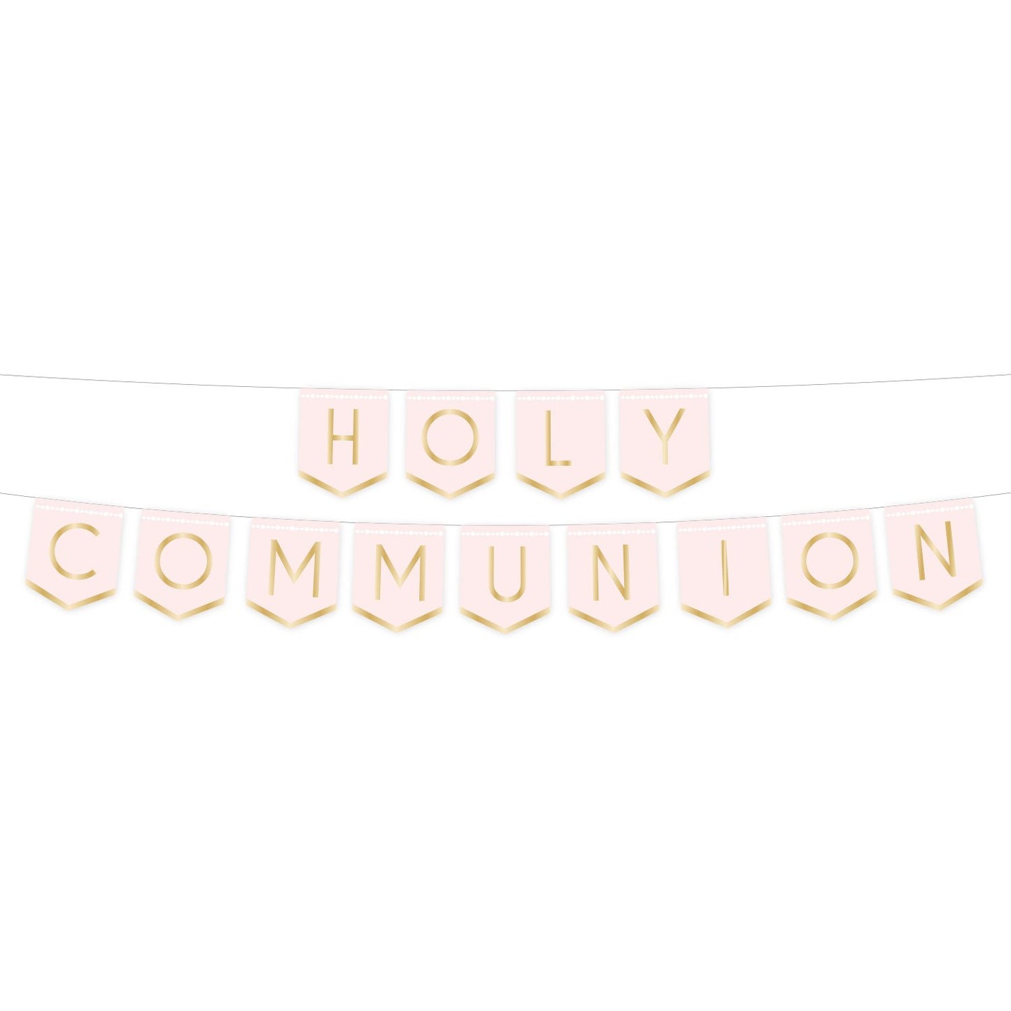 Botanical Celebration Pink Holy Communion Pennant Banner