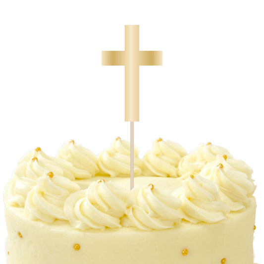 Botanical Celebration Cross Cake Topper Pick