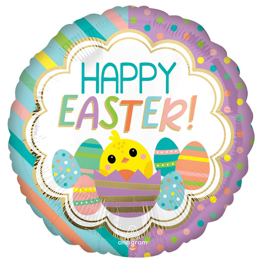 45cm Standard HX Happy Easter Chicky Stripes & Dots