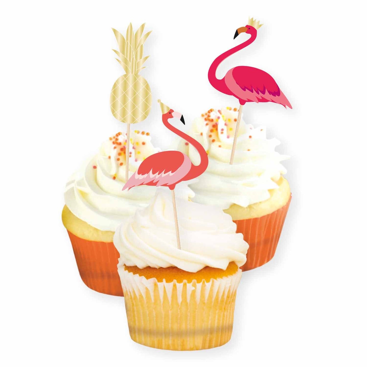 Flamingo & Pineapples Cake Picks