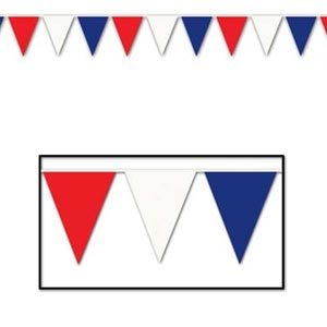 Pennant Flag Banner Large Red, White & Blue